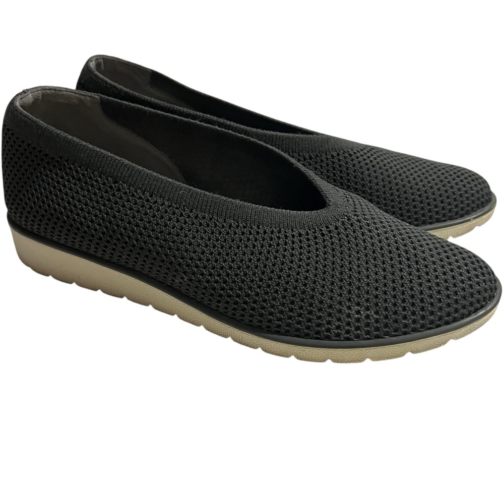 Eileen Fisher Heaven Dark Grey Knit 
Slip-On Flat‎ Shoes - Size 6.5